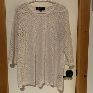 5 for $12  Peck & Peck White See Through Top